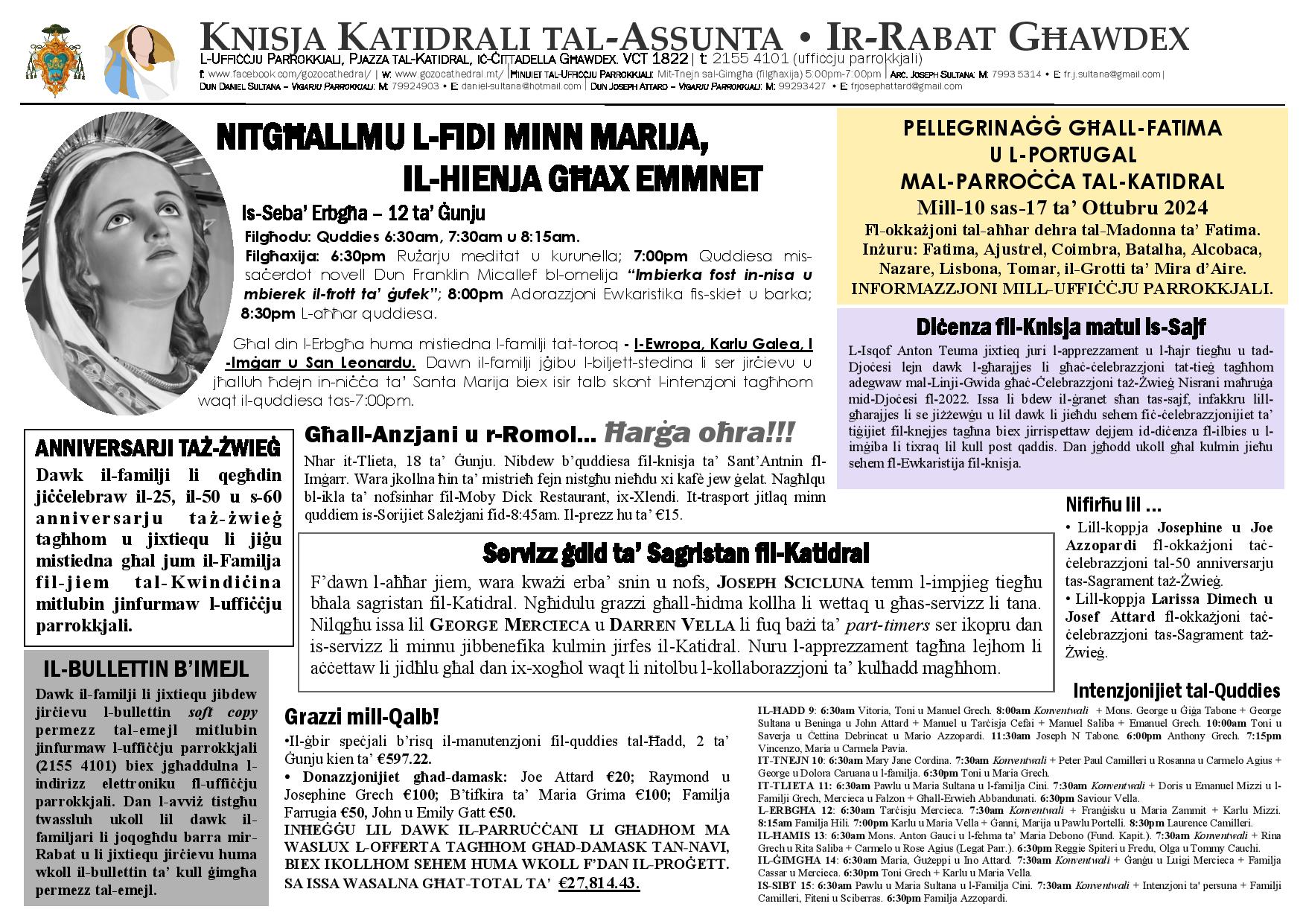 Bulletin 9 ta' Ġunju 2024